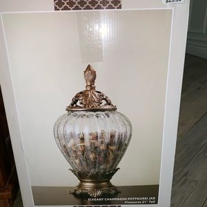 Elegant champagne potpourri jar